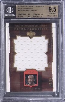 2003/04 Upper Deck Exquisite Collection "Extra Exquisite" #MJ1 Michael Jordan Jersey Card (#48/75) - BGS GEM MINT 9.5